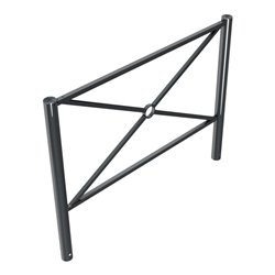 Schake Stadtzaun, Zaunelement + Flachkopf, Ø76mm, beschichtet, Gesamthöhe 1200mm, Breite: 1500mm, zum Einbetonieren