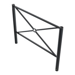 Schake Stadtzaun, Zaunelement + Flachkopf, Ø76mm, beschichtet, Gesamthöhe 1200mm, Breite: 1500mm, zum Einbetonieren