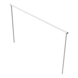 Schake Wäschetrockengerüst Ø60mm, Querstange 4,00m, 8 Haken einseitig, gebogen