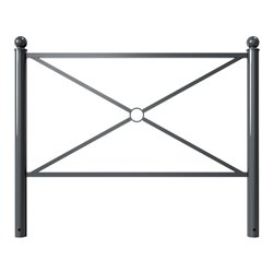 Schake Stadtbarriere 'Croix de St. André' Stahl, Länge 1500mm Gesamthöhe 1300mm Pfosten Ø 76mm + Kugelkopf, Querstreben 30 x 30m