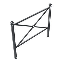 Schake Stadtbarriere 'Croix de St. André' Stahl, Länge 1500mm Gesamthöhe 1300mm Pfosten Ø 76mm + Kugelkopf, Querstreben 30 x 30m