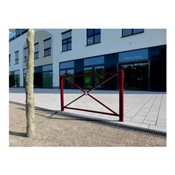 Schake Stadtbarriere 'Croix de St. André' Stahl, Länge 1500mm Gesamthöhe 1300mm Pfosten Ø 76mm + Kugelkopf, Querstreben 30 x 30m