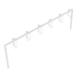 Schake Reihenparker Gesamtlänge 3000 mm, 6 Einstellplätze, Fahrradeinstellung einseitig, gerade 90°, verzinkt,