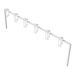 Schake Reihenparker Gesamtlänge 3000 mm, 6 Einstellplätze, Fahrradeinstellung einseitig, gerade 90°, verzinkt,