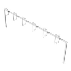 Schake Reihenparker Gesamtlänge 3000 mm, 6 Einstellplätze, Fahrradeinstellung einseitig, links oder rechts 45°, verzinkt