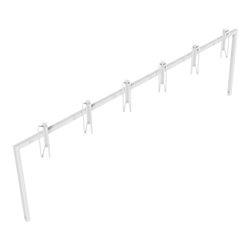 Schake Reihenparker Gesamtlänge 3000 mm, 6 Einstellplätze, Fahrradeinstellung einseitig, links oder rechts 45°, verzinkt