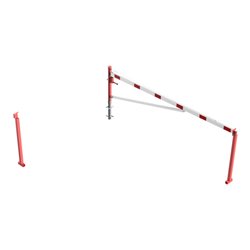 Schake Drehschranke 4,00m + Profilzylinderschloss + Seilzugverstärkung, weiß / rot zum Einbetonieren