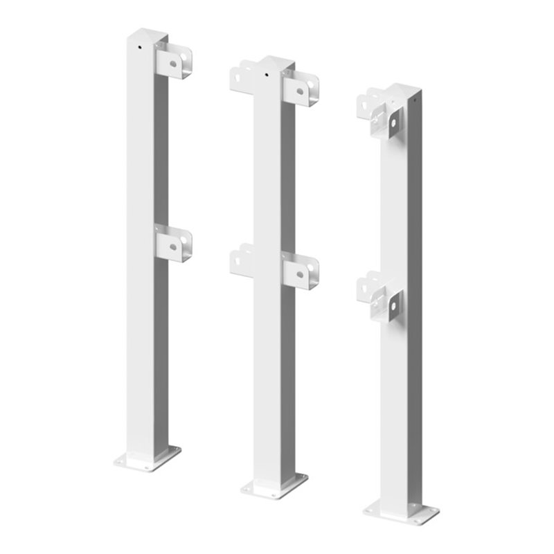 Schake Standpfosten zum Aufdübeln Stahlrohr 70 x 70 mm Endpfosten für Ober- und Knieholm + Bodenplatte 100 x 150 mm