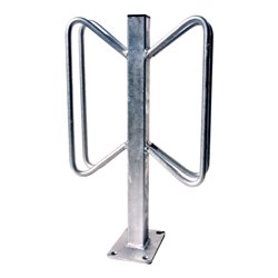 Schake Einzelparker zum Aufdübeln, Haltebügel aus 12 mm Rundstahl, Standrohr 40x40 mm, Höhe 500 mm Überflur, zweiseitig