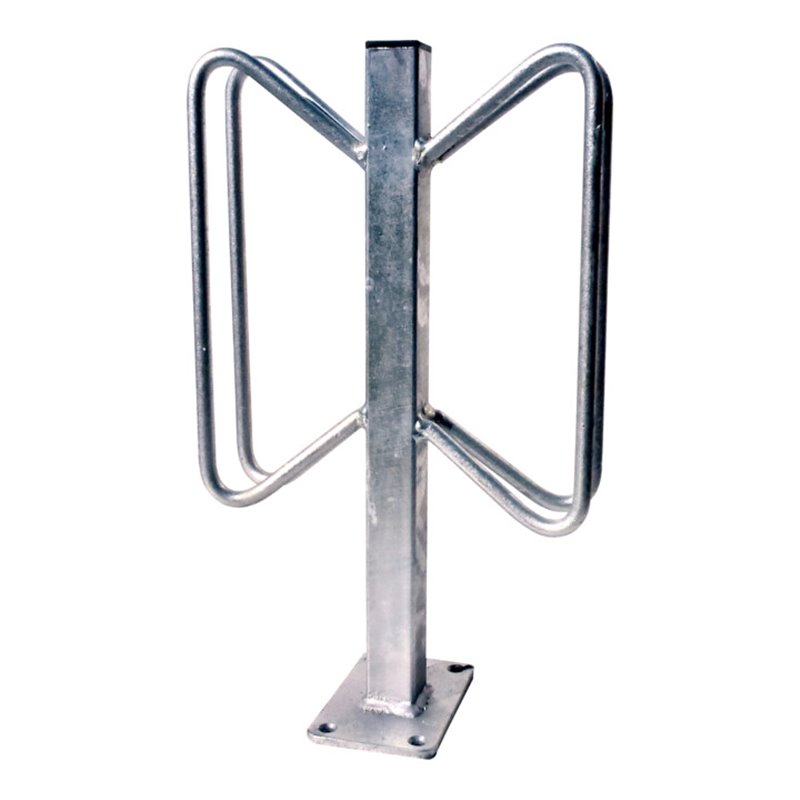 Schake Einzelparker zum Aufdübeln, Haltebügel aus 12 mm Rundstahl, Standrohr 40x40 mm, Höhe 500 mm Überflur, zweiseitig