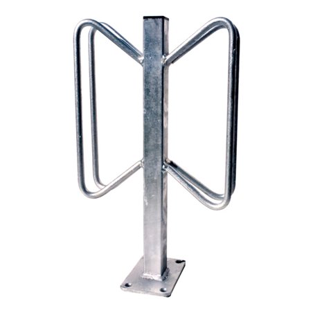 Schake Einzelparker zum Aufdübeln, Haltebügel aus 12 mm Rundstahl, Standrohr 40x40 mm, Höhe 500 mm Überflur, zweiseitig