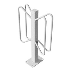 Schake Einzelparker zum Aufdübeln, Haltebügel aus 12 mm Rundstahl, Standrohr 40x40 mm, Höhe 500 mm Überflur, zweiseitig