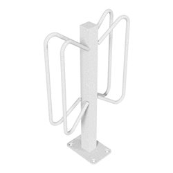 Schake Einzelparker zum Aufdübeln, Haltebügel aus 12 mm Rundstahl, Standrohr 40x40 mm, Höhe 500 mm Überflur, zweiseitig