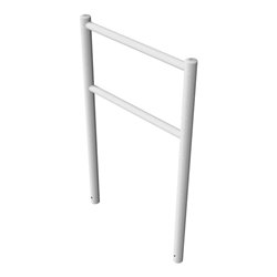 Schake Anlehnbügel Standrohre Ø 60mm, Höhe: 1300mm Querrohre Ø 42mm, Gesamtbreite: 800mm feuerverzinkt