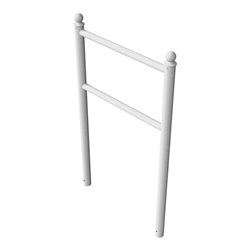 Schake Anlehnbügel Standrohre Ø 60mm, Höhe: 1300mm Querrohre Ø 42mm, Gesamtbreite: 800mm + Kugelkopf, feuerverzinkt