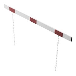 Schake Barriere aus Aluminiumprofil 100x20mm, Gesamtlänge 2000mm, beidseitig reflektierend