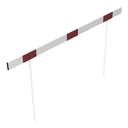 Schake Barriere aus Aluminiumprofil 100x20mm, Gesamtlänge 2000mm, beidseitig reflektierend