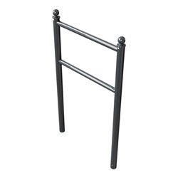 Schake Anlehnbügel Standrohre Ø 60mm, Höhe: 1300mm Querrohre Ø 42mm, Gesamtbreite: 800mm + Kugelkopf, beschichtet