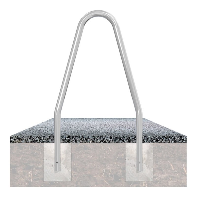 Schake Baumschutzbügel aus Stahlrohr Ø 48 x 2,5 mm Breite: 750 mm, Höhe: 1450 mm, zum Einbetonieren