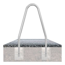 Schake Baumschutzbügel aus Stahlrohr Ø 48 x 2,5 mm Breite: 750 mm, Höhe: 1450 mm, beschichtet, RAL 6005 zum Einbetonieren