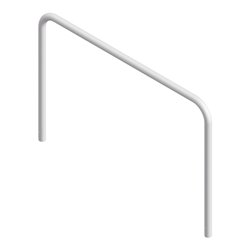 Schake Abweisebügel aus Stahlrohr Ø48mm x 2,5 mm Breite: 1500 mm, Höhe: 1000 mm ohne Querholm, zum Einbetonieren