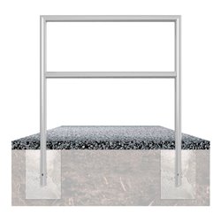 Schake Abweisebügel auf Gehrung, Ø48mm Breite: 700mm, Höhe: 1200 mm + Querholm, feuerverzinkt