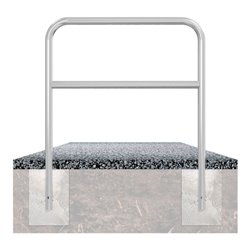 Schake Abweisebügel aus Stahlrohr Ø 48 x 2,5 mm Breite: 700 mm, Höhe: 1200 mm + Querholm, zum Einbetonieren