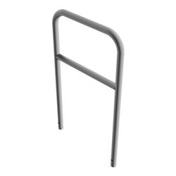 Schake Abweisebügel aus Stahlrohr Ø 48 x 2,5 mm Breite: 700 mm, Höhe: 1200 mm + Querholm, zum Einbetonieren