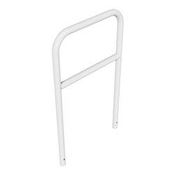 Schake Abweisebügel aus Stahlrohr Ø 48 x 2,5 mm Breite: 700 mm, Höhe: 1200 mm + Querholm, zum Einbetonieren