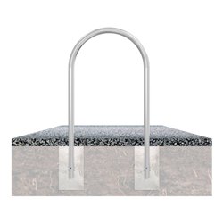 Schake Rundbügel aus Stahlrohr Ø 48 x 2,5 mm Breite: 650 mm, Höhe: 1200 mm ohne Querholm, zum Einbetonieren