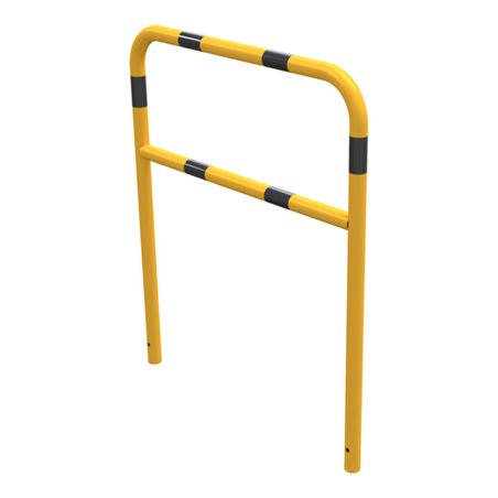 Schake Abweisebügel aus Stahlrohr Ø48mm Breite: 1000mm, Höhe: 1200 mm + Querholm, beschichtet, gelb / schwarz