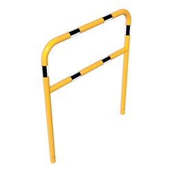 Schake Abweisebügel aus Stahlrohr Ø48mm Breite: 1000mm, Höhe: 1200 mm + Querholm, beschichtet, gelb / schwarz