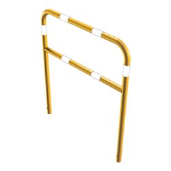 Schake Abweisebügel aus Stahlrohr Ø48mm Breite: 1000mm, Höhe: 1200 mm + Querholm, beschichtet, gelb / schwarz