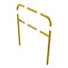 Schake Abweisebügel aus Stahlrohr Ø48mm Breite: 1000mm, Höhe: 1200 mm + Querholm, beschichtet, gelb / schwarz
