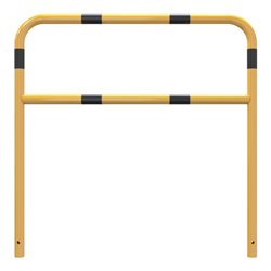 Schake Abweisebügel aus Stahlrohr Ø48mm Breite: 1200mm, Höhe: 1200 mm + Querholm, beschichtet, gelb / schwarz