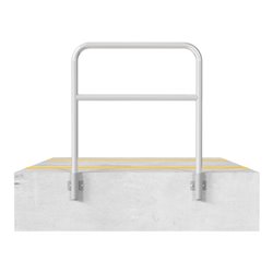 Schake Abweisebügel aus Stahlrohr Ø48mm Breite: 1000mm, Höhe: 1200 mm + Querholm, für Wandmontage, inkl. 2 Bodenhülsen 443.15W