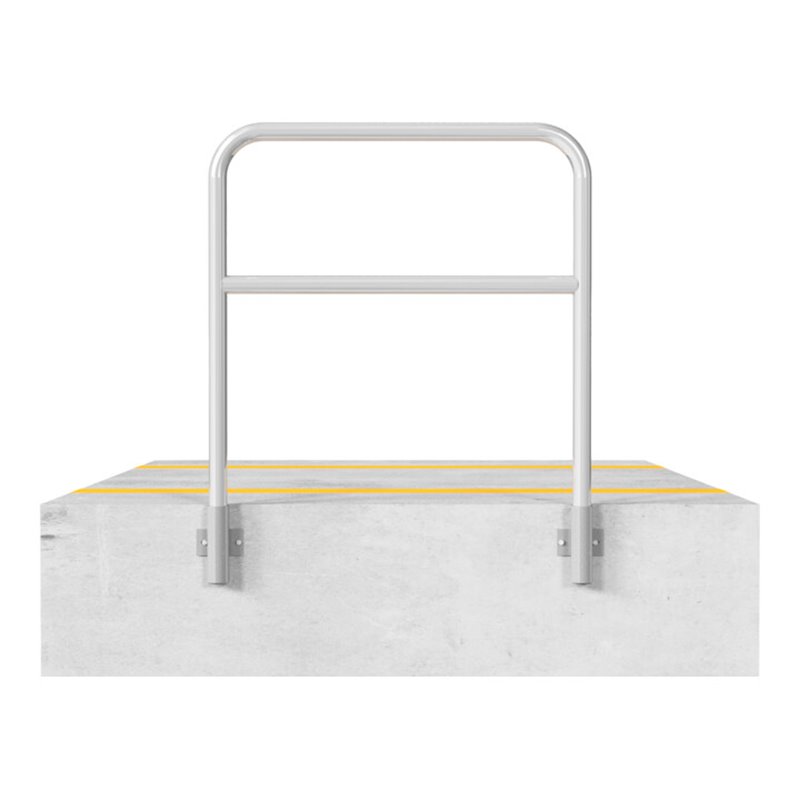 Schake Abweisebügel aus Stahlrohr Ø48mm Breite: 1000mm, Höhe: 1200 mm + Querholm, für Wandmontage, inkl. 2 Bodenhülsen 443.15W