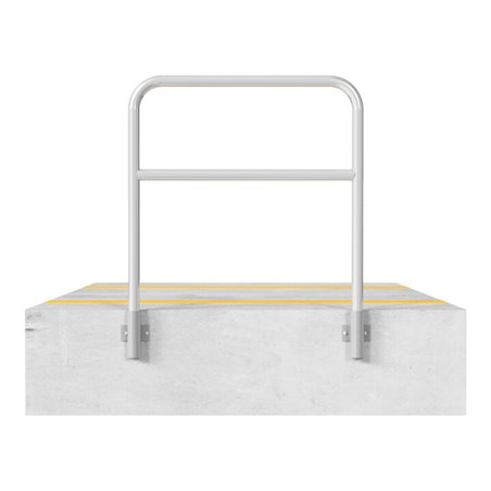 Schake Abweisebügel aus Stahlrohr Ø48mm Breite: 1000mm, Höhe: 1200 mm + Querholm, für Wandmontage, inkl. 2 Bodenhülsen 443.15W