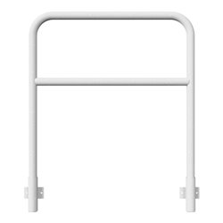 Schake Abweisebügel aus Stahlrohr Ø48mm Breite: 1000mm, Höhe: 1200 mm + Querholm, für Wandmontage, inkl. 2 Bodenhülsen 443.15W