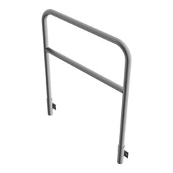 Schake Abweisebügel aus Stahlrohr Ø48mm Breite: 1000mm, Höhe: 1200 mm + Querholm, für Wandmontage, inkl. 2 Bodenhülsen 443.15W