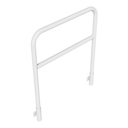 Schake Abweisebügel aus Stahlrohr Ø48mm Breite: 1000mm, Höhe: 1200 mm + Querholm, für Wandmontage, inkl. 2 Bodenhülsen 443.15W