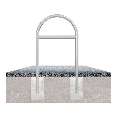 Schake Rundbügel aus Stahlrohr Ø 48 x 2,5 mm Breite: 650 mm, Höhe: 1200 mm + Querholm, zum Einbetonieren