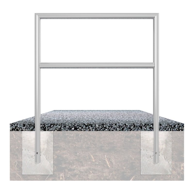 Schake Abweisebügel auf Gehrung, Ø48mm Breite: 1000mm, Höhe: 1200 mm + Querholm, beschichtet