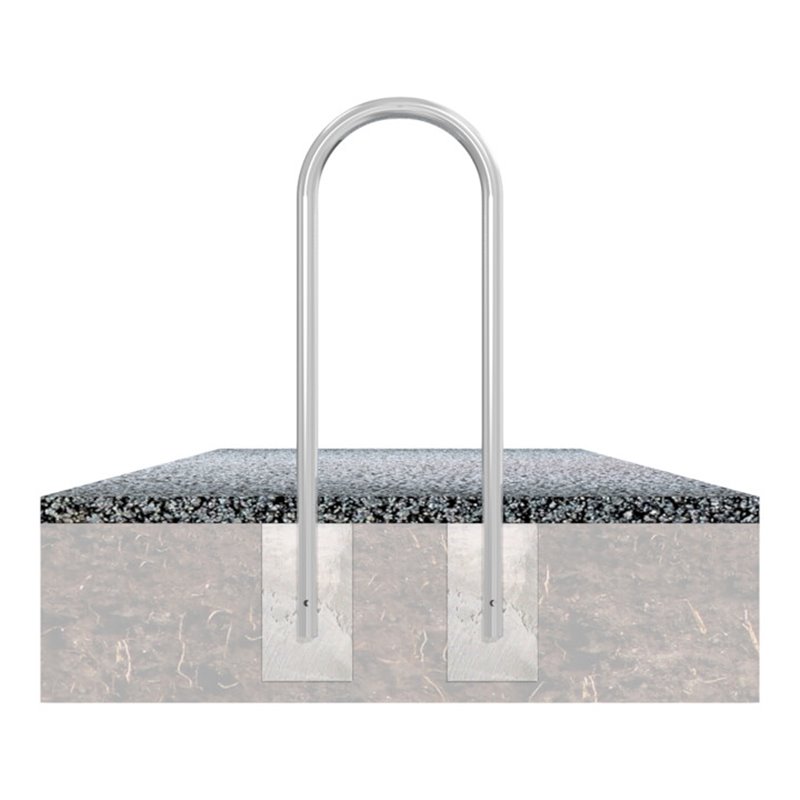 Schake Rundbügel Ø 48 x 2,5 mm Breite: 460 mm, Höhe: 1200 mm ohne Querholm, beschichtet, RAL 6005, zum Einbetonieren