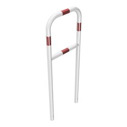 Schake Abweisebügel aus Stahlrohr Ø 48 x 2,5 mm Breite: 500 mm, Höhe: 1400 mm + Querholm, beschichtet, zum Einbetonieren