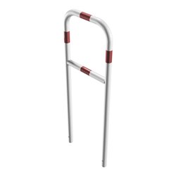 Schake Abweisebügel aus Stahlrohr Ø 48 x 2,5 mm Breite: 500 mm, Höhe: 1400 mm + Querholm, beschichtet, zum Einbetonieren