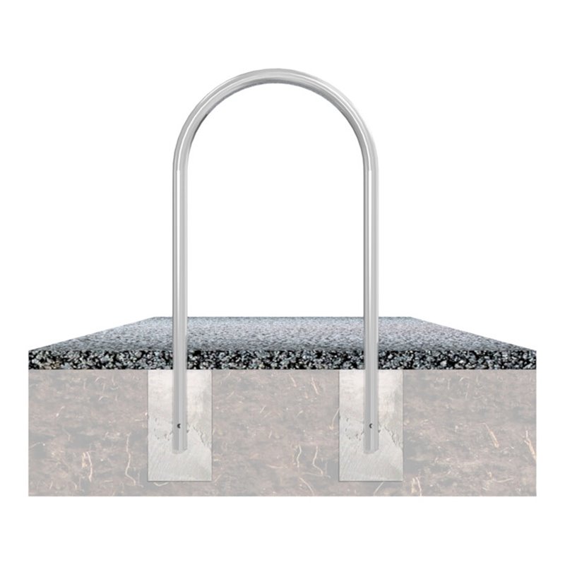 Schake Rundbügel Ø 48 x 2,5 mm Breite: 650 mm, Höhe: 1200 mm ohne Querholm, beschichtet, RAL 6005, zum Einbetonieren