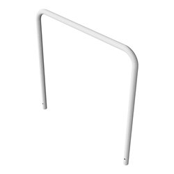 Schake Abweisebügel aus Stahlrohr Ø 48 x 2,5 mm Breite: 1200 mm, Höhe: 1200 mm ohne Querholm, zum Einbetonieren