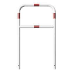 Schake Abweisebügel aus Stahlrohr Ø 48 x 2,5 mm Breite: 700 mm, Höhe: 1200 mm + Querholm, beschichtet, zum Einbetonieren