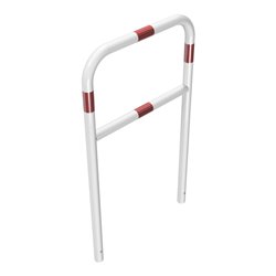 Schake Abweisebügel aus Stahlrohr Ø 48 x 2,5 mm Breite: 700 mm, Höhe: 1200 mm + Querholm, beschichtet, zum Einbetonieren